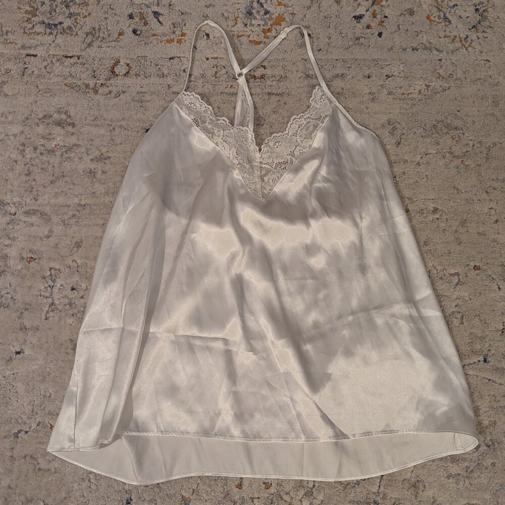 White Satin Cami Top